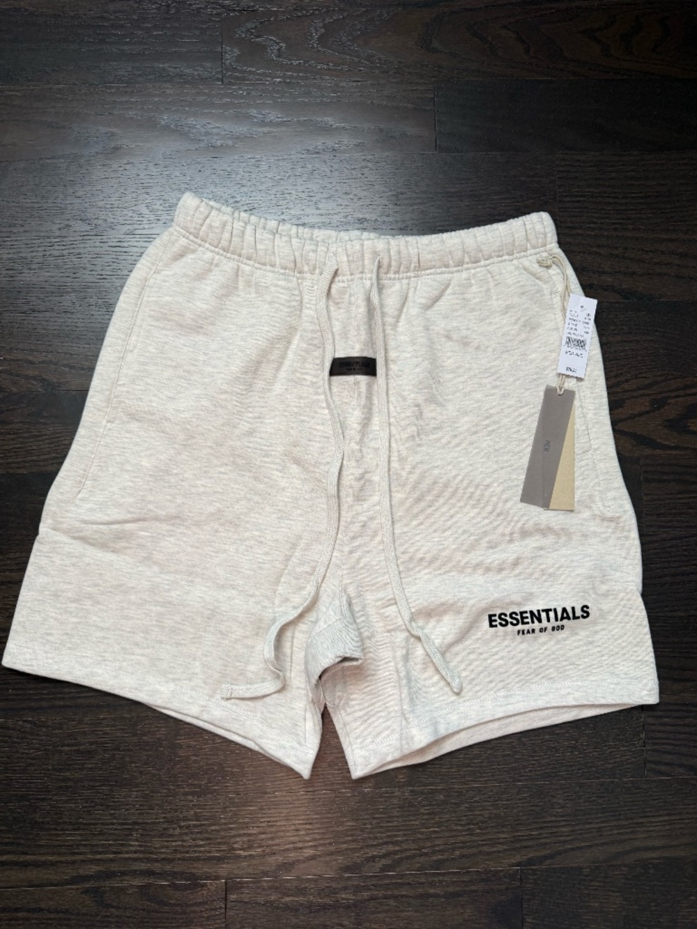 Essentials Fear of God Gray Fleece Sweat Shorts Drawstring Pockets Logo Size:M